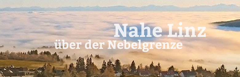 Schöner Ausblick von Kirchschlag auf die Nebeldecke über Linz